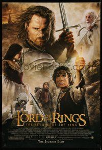 8w497 LORD OF THE RINGS: THE RETURN OF THE KING advance DS 1sh '03 Jackson, cast montage!