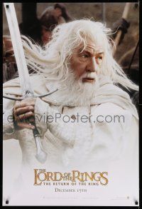 8w501 LORD OF THE RINGS: THE RETURN OF THE KING teaser DS 1sh '03 Ian McKellan as Gandalf!