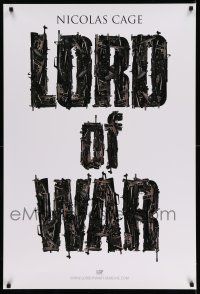 8w505 LORD OF WAR teaser 1sh '05 Nicolas Cage, cool gun title mosaic!