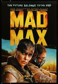 8w511 MAD MAX: FURY ROAD teaser DS 1sh '15 great cast image of Tom Hardy, Charlize Theron!