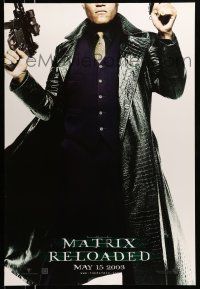 8w536 MATRIX RELOADED teaser DS 1sh '03 cool image of Laurence Fishburne as Morpheus!