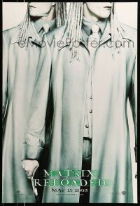 8w537 MATRIX RELOADED teaser DS 1sh '03 cool image of Neil and Adrian Rayment as the Twins!