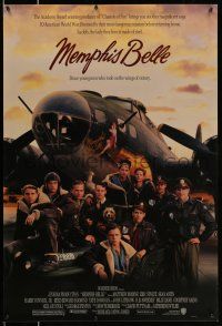 8w552 MEMPHIS BELLE 1sh '90 Matt Modine, Sean Astin, cool cast portrait by WWII B-17 bomber!