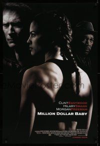 8w559 MILLION DOLLAR BABY int'l advance DS 1sh '04 Clint Eastwood, boxer Hilary Swank, Freeman!