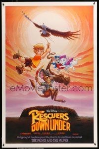 8w646 RESCUERS DOWN UNDER/PRINCE & THE PAUPER rescuers style DS 1sh '90 Walt Disney!