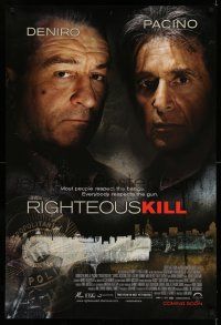 8w660 RIGHTEOUS KILL advance 1sh '08 cool image of Robert De Niro & Al Pacino w/ silenced gun!