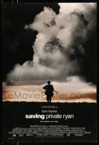 8w687 SAVING PRIVATE RYAN DS 1sh '98 Spielberg, Hanks, image of soldier on hill in front of clouds!