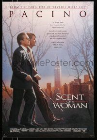 8w691 SCENT OF A WOMAN DS 1sh '92 great image of blind Al Pacino walking with Chris O'Donnell!
