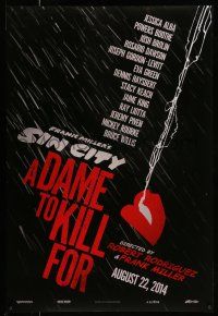 8w706 SIN CITY A DAME TO KILL FOR teaser DS 1sh '14 Frank Miller & Rodriguez, art of smoking lips!