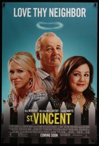 8w722 ST. VINCENT advance DS 1sh '14 Bill Murray with halo, Melissa McCarthy, Naomi Watts!