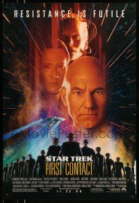 8w737 STAR TREK: FIRST CONTACT advance DS 1sh '96 Jonathan Frakes, Stewart, Spiner, sexy Borg Krige!