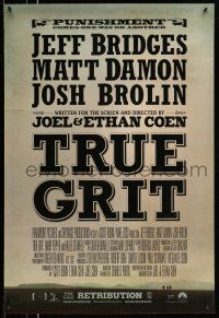 8w805 TRUE GRIT advance DS 1sh '10 Jeff Bridges, Matt Damon, Hailee Steinfeld & Josh Brolin!