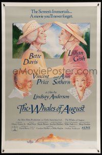 8w836 WHALES OF AUGUST 1sh '87 c/u of elderly Bette Davis & Lillian Gish, Lindsay Anderson!