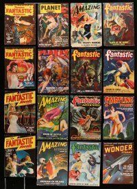 8x039 LOT OF 17 SCIENCE FICTION PULP MAGAZINE COVERS '50s cool full-color artwork!