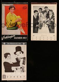 8x059 LOT OF 3 GERMAN CALENDARS '60s with photos of German & Hollywood celebrities!