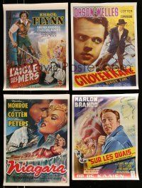 8x094 LOT OF 6 UNFOLDED REPRO BELGIAN POSTERS '90s great artwork from a variety of movies!
