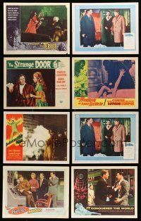 8x187 LOT OF 10 HORROR/SCI-FI LOBBY CARDS '50s-60s great scenes from scary movies!