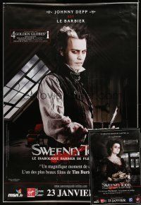 8x242 LOT OF 2 UNFOLDED DOUBLE-SIDED TEASER SWEENEY TODD FRENCH ONE-PANELS '07 Johnny Depp!