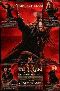 8x251 LOT OF 5 DOUBLE-SIDED ADVANCE PIRATES OF THE CARIBBEAN: AT WORLD'S END ENGLISH BUSSTOP POSTERS