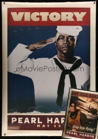 8x254 LOT OF 2 DOUBLE-SIDED PEARL HARBOR BUS STOP POSTERS '01 cool World War II posters!