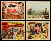 8x194 LOT OF 4 COWBOY WESTERN LOBBY CARDS '40s-50s Gary Cooper & Randolph Scott movies!
