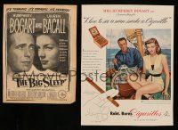 8x029 LOT OF 2 HUMPHREY BOGART AND LAUREN BACALL MAGAZINE ADS '40s Big Sleep + cigarillos!