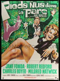 8y794 BAREFOOT IN THE PARK French 1p '67 different Roje art of Robert Redford & sexy Jane Fonda!
