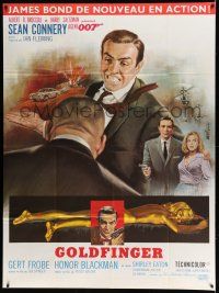 8y860 GOLDFINGER French 1p R70s great Jean Mascii art of Sean Connery as James Bond 007!