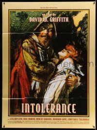 8y880 INTOLERANCE French 1p R96 D.W. Griffith classic, art borrowed from 1916 U.S. one-sheet!