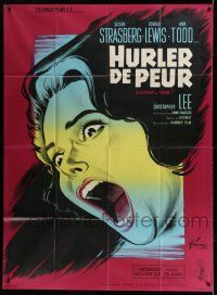 8y940 SCREAM OF FEAR French 1p '61 Hammer, Boris Grinsson art of terrified Susan Strasberg!