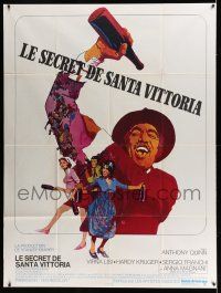 8y941 SECRET OF SANTA VITTORIA French 1p '69 Anthony Quinn, Virna Lisi, cool Bob Peak artwork!
