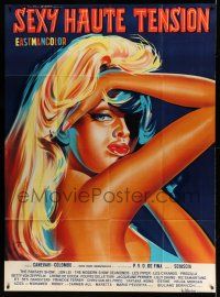 8y945 SEXY AD ALTA TENSIONE French 1p '63 incredible close up art of sexy blonde stripper!