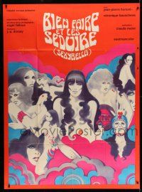 8y946 SEXYRELLA French 1p '68 wacky Barbarella sex spoof, great montage artwork by H. Manjera!
