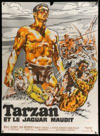 8y963 TARZAN & THE GREAT RIVER French 1p '67 different Roje art of Mike Henry in the title role!