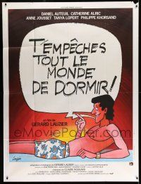 8y965 T'EMPECHES TOUT LE MONDE DE DORMIR French 1p '82 wacky sexploitation cartoon art by Lauzier!