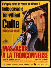 8y967 TEXAS CHAINSAW MASSACRE French 1p R14 Tobe Hooper cult classic, great Leatherface image!