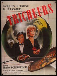 8y979 TRICHEURS French 1p '84 Barbet Schroeder, cool roulette gambling art by Philip Castle!