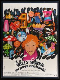 8y989 WILLY WONKA & THE CHOCOLATE FACTORY French 1p '71 cool completely different art by Bacha!
