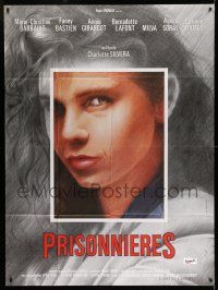 8y991 WOMEN IN PRISON French 1p '88 great close up art of pretty Marie-Christine Barrault!