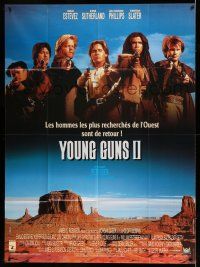 8y996 YOUNG GUNS II French 1p '91 Emilio Estevez, Christian Slater & Kiefer Sutherland, different!