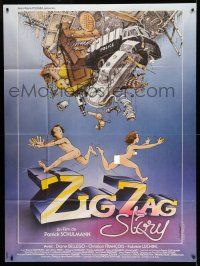 8y998 ZIG ZAG STORY French 1p '83 wacky cartoon art of naked man & woman by Yves Prince!
