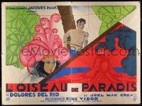8y021 BIRD OF PARADISE French 4p '32 different art of sexy Dolores Del Rio, Joel McCrea & volcano!