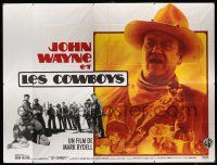 8y010 COWBOYS French 8p '72 big John Wayne taught these boys to become men, Georges Kerfyser art!
