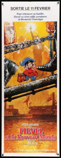 8y074 AMERICAN TAIL French door panel '86 Steven Spielberg, Don Bluth, Drew Struzan art of Fievel!