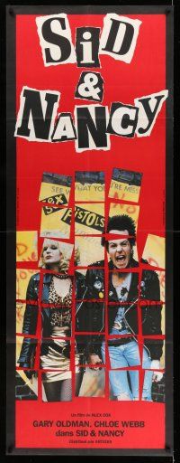 8y095 SID & NANCY French door panel '86 Gary Oldman & Chloe Webb, The Sex Pistols, punk rock!