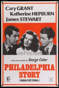 8y064 PHILADELPHIA STORY French 31x46 R85 Katharine Hepburn between Cary Grant & James Stewart!