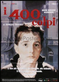8y433 400 BLOWS Italian 1p R2014 cool art of Jean-Pierre Leaud as young Francois Truffaut!
