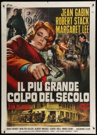 8y435 ACTION MAN Italian 1p '67 art of Margaret Lee with gun + Jean Gabin & Robert Stack!