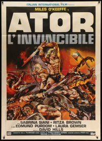 8y447 ATOR Italian 1p '82 Ator l'invincibile, Joe D'Amato, cool fantasy artwork!