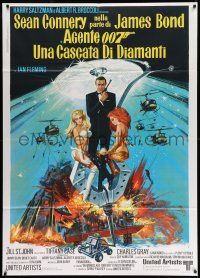 8y508 DIAMONDS ARE FOREVER Italian 1p '71 art of Sean Connery as James Bond by McGinnis!